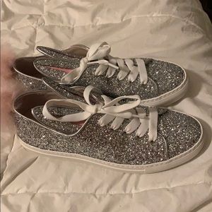 Minna Parikka sequined trainers with fur tail